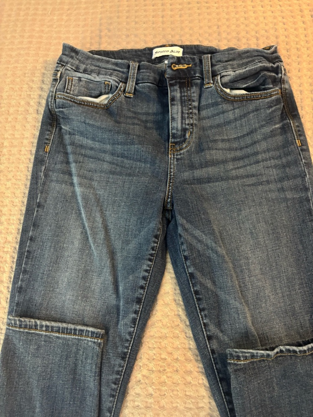 Skinny Stretch Jeans in Medium Blue by SPANX